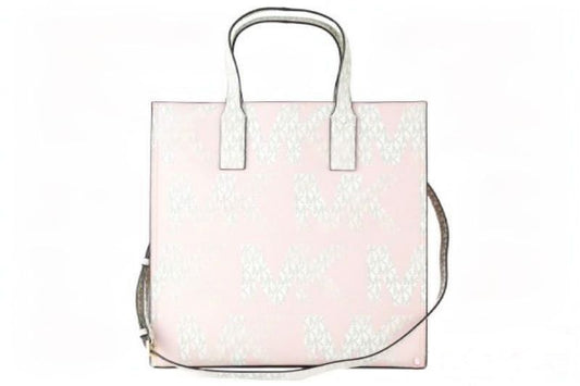 Kenly Large Leather Graphic Logo NS Tote Handbag (Powder Blush Multi/Vanilla)