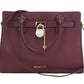 Hamilton Medium Leather Satchel Crossbody Handbag (Merlot)