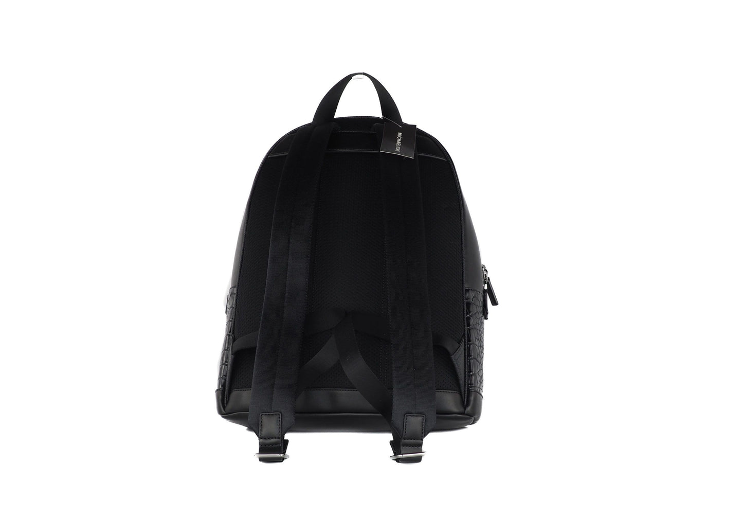 Cooper Crocodile Embossed Leather Backpack Bookbag (Black)