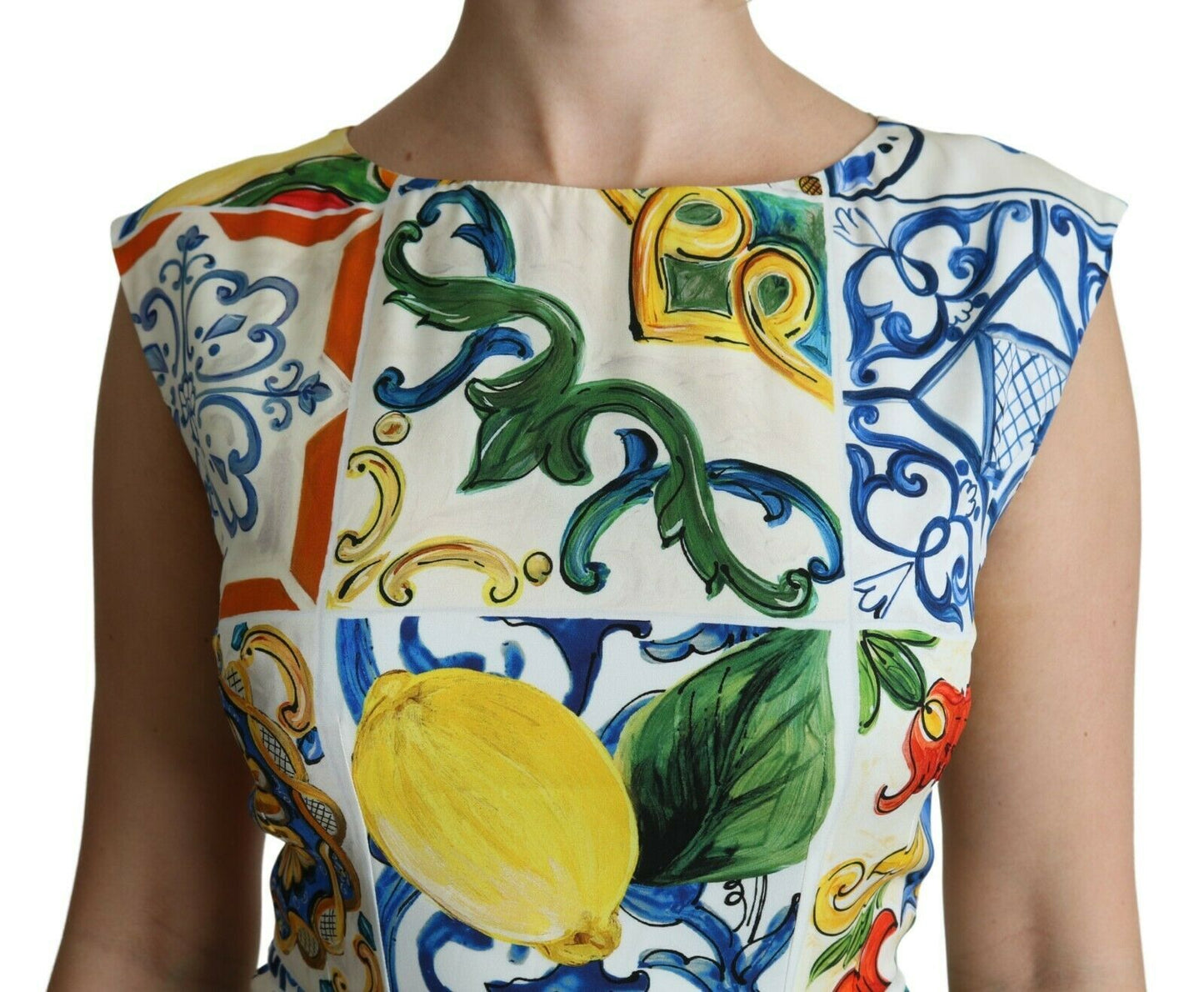 Mediterranean Majolica Maxi Sheath Dress