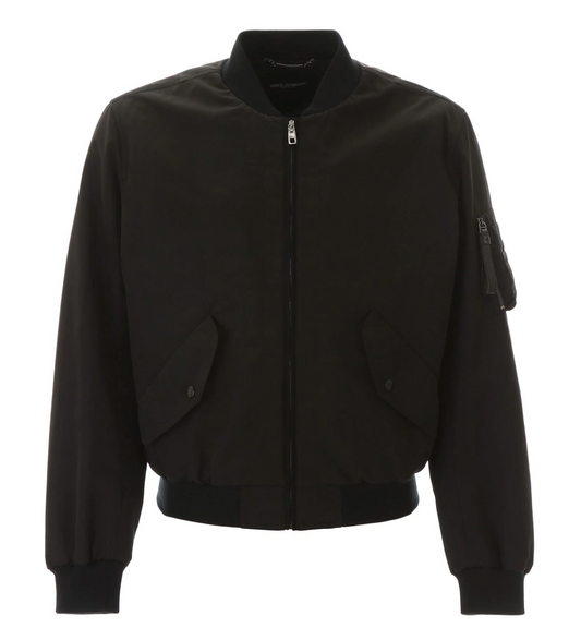 Black Polyester Men Jacket
