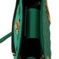 Elegant Quilted Green Nappa Tote with Medusa Charm