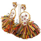 Elegant Floral Clip-On Dangle Earrings