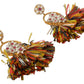 Elegant Floral Clip-On Dangle Earrings