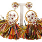 Elegant Floral Clip-On Dangle Earrings