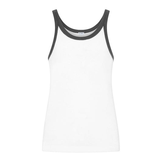 White Cotton Men Tank Top