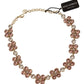 Elegant Gold Tone Crystal Charm Necklace