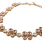 Elegant Gold Tone Crystal Charm Necklace