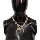 Elegant Gold Tone Crystal Charm Necklace