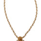 Elegant Gold Tone Crystal Charm Necklace
