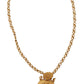 Elegant Gold Tone Crystal Charm Necklace