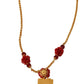 Gold Tone Charm Necklace with Crystal Pendant