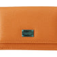 Chic Orange Leather Trifold Wallet