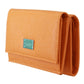 Chic Orange Leather Trifold Wallet