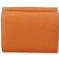 Chic Orange Leather Trifold Wallet