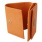 Chic Orange Leather Trifold Wallet