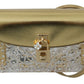 Elegant Gold Crystal Embellished Box Bag