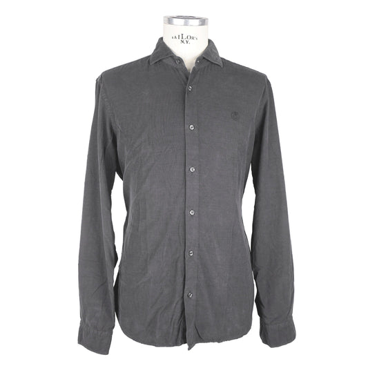 Gray Cotton Men Shirt