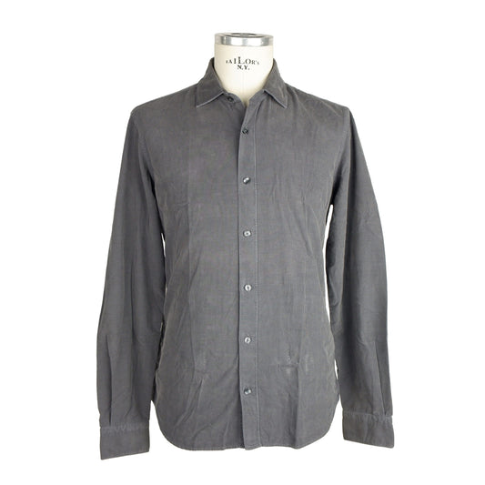 Gray Cotton Men Shirt