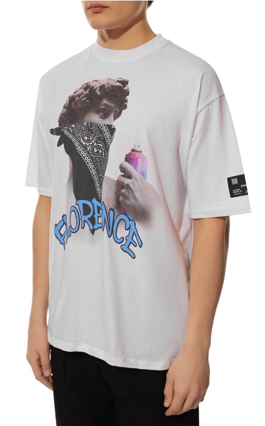 White Cotton Men T-Shirt