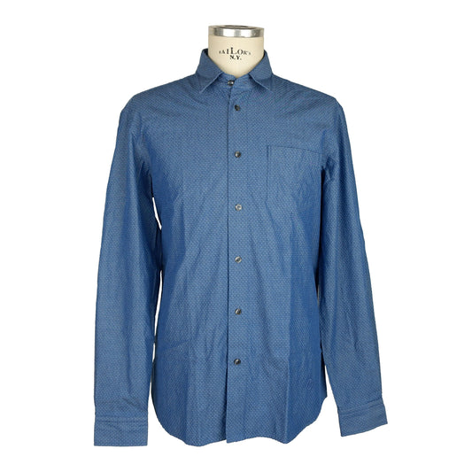 Blue Cotton Men Shirt