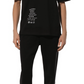 Elegant Black Cotton Tee with Signature Design