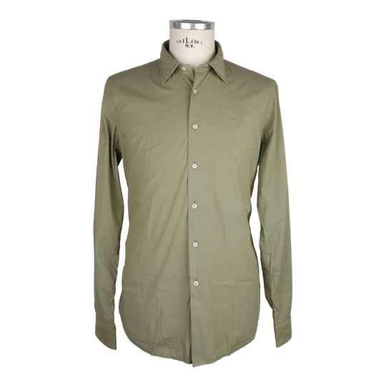 "Green Cotton Men Shirt"