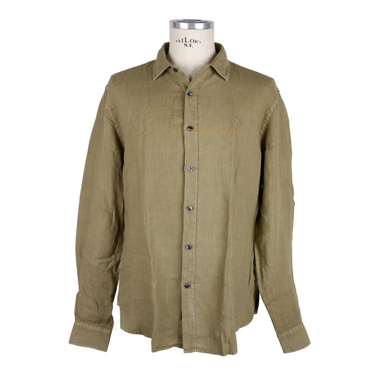 Green Linen Men Shirt