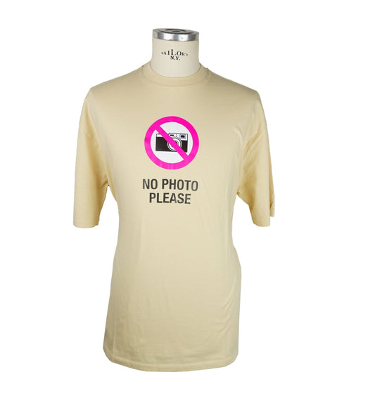 Beige Cotton Men T-Shirt