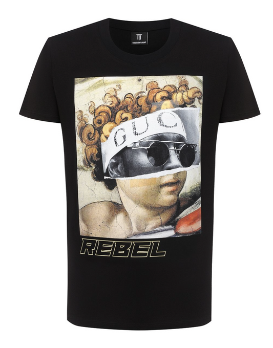 Black Cotton Men T-Shirt