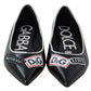 Chic Black Pointed Ballerina Flats with Lurex Detail