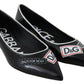 Chic Black Pointed Ballerina Flats with Lurex Detail