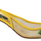 Sunflower Print Kitten Heel Slingbacks
