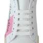 Chic White Leather Stripe Sneakers