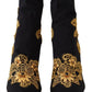Elegant Black Lori Ankle Boots with Gold Details