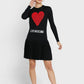 Enchanting Ruched Heart Knit Dress