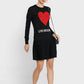 Enchanting Ruched Heart Knit Dress