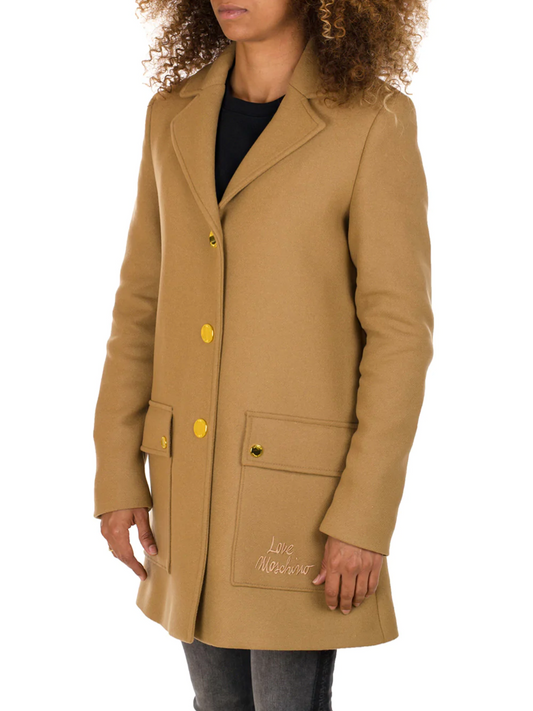 Beige Wool Women Coat
