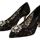 Black Lace Jewel Pumps - Elegance Personified