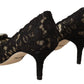Black Lace Jewel Pumps - Elegance Personified
