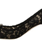 Black Lace Jewel Pumps - Elegance Personified