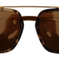 Elegant Brown and Gold Men's Sunglasses