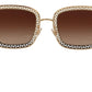 Elegant Gold Square Women's Sunglasses