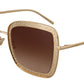 Elegant Gold Square Women's Sunglasses
