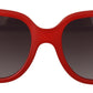Elegant Red Square Sunglasses for Women
