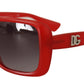 Elegant Red Square Sunglasses for Women