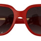 Elegant Red Square Sunglasses for Women