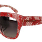 Enchanting Red Lace-Inspired Designer Sunglasses