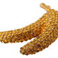 Crystal-Embellished Banana Brooch