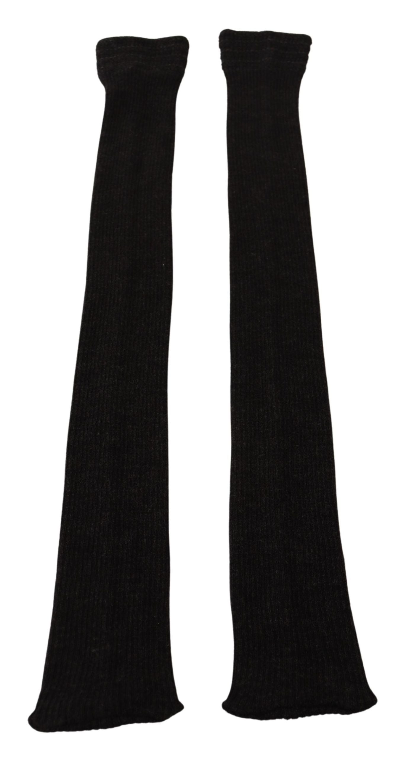 Chic Black Wool Knit Knee High Socks